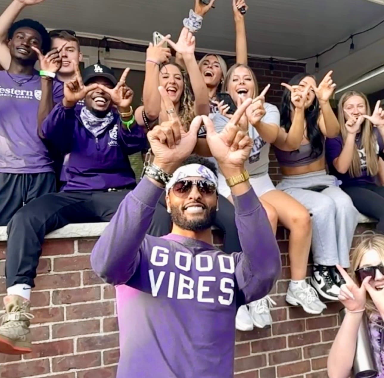 Good Vibes crew on campus