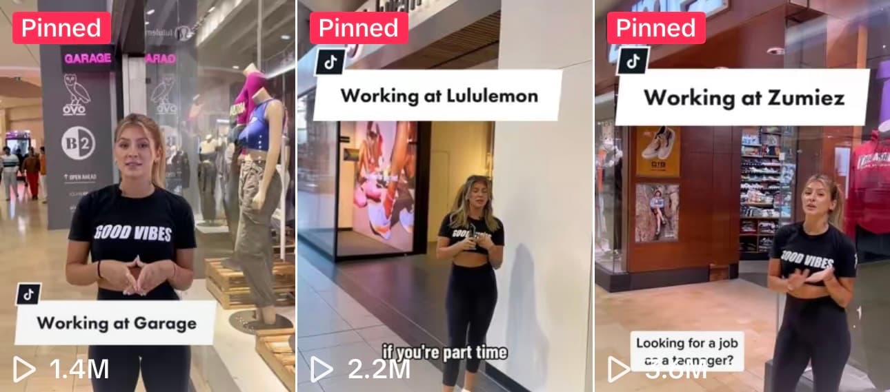 Three of the brand videos: Garage, Lululemon and Zumiez